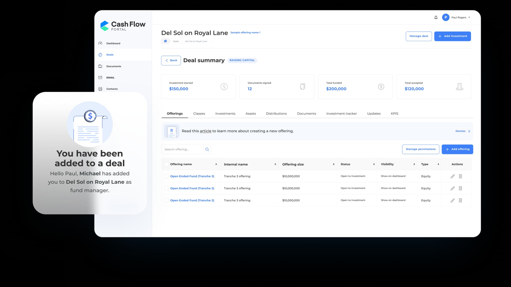 Feeder funds dashboard