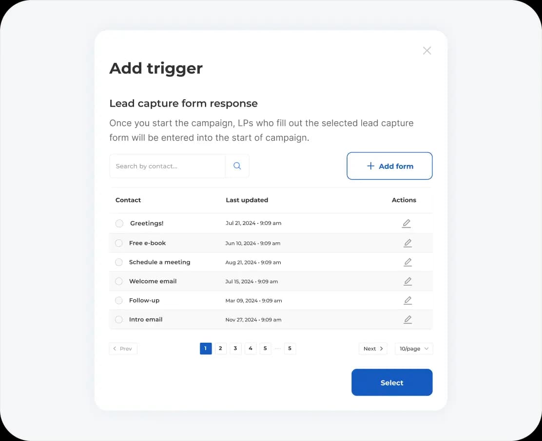 Trigger automations with landing page forms
